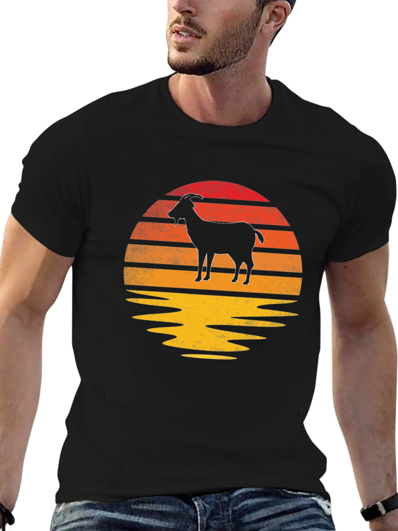 Goat Sunset Graphic Tee