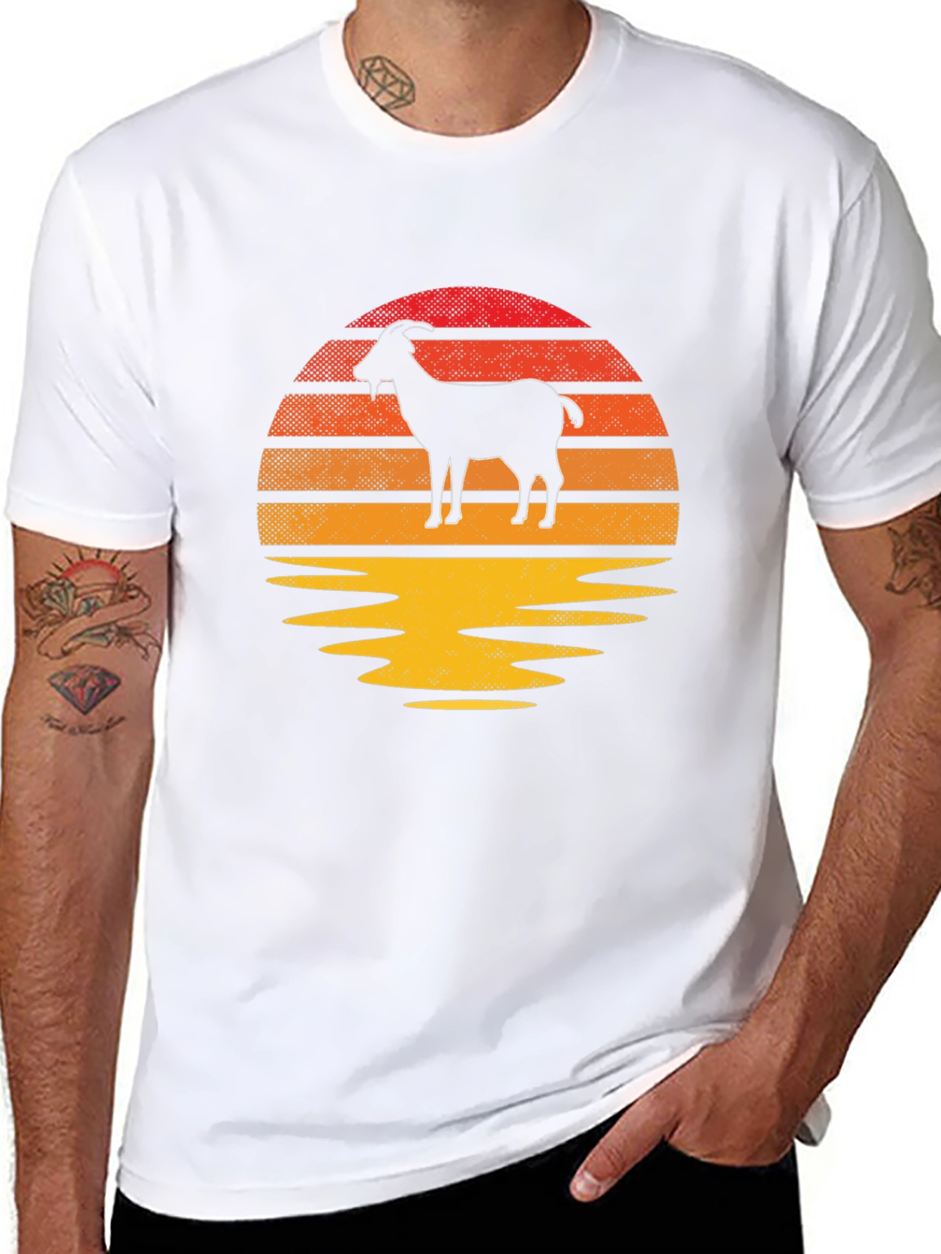 Goat Sunset Graphic Tee