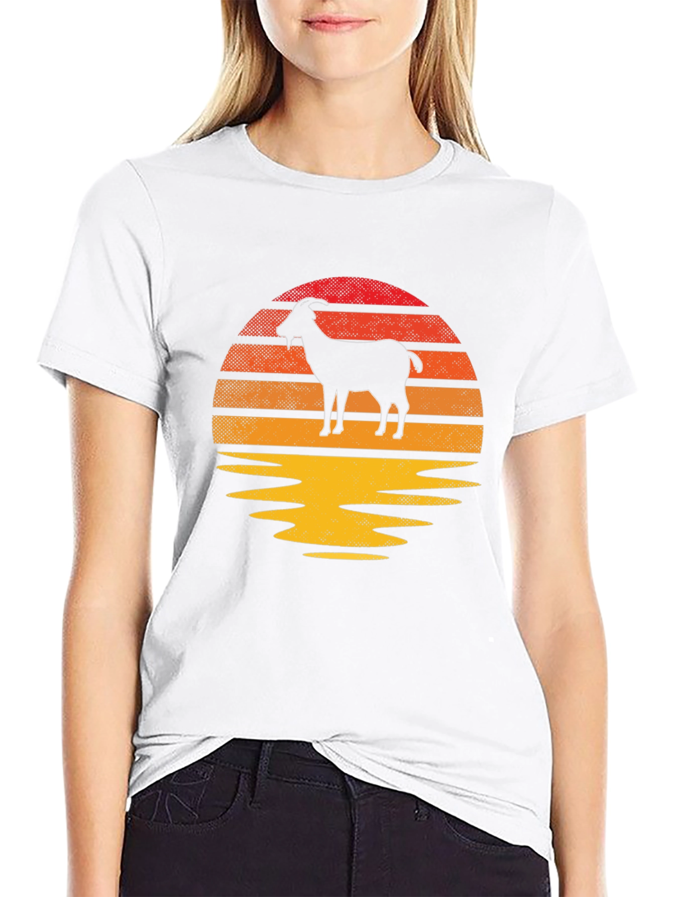 Goat Sunset Graphic Tee