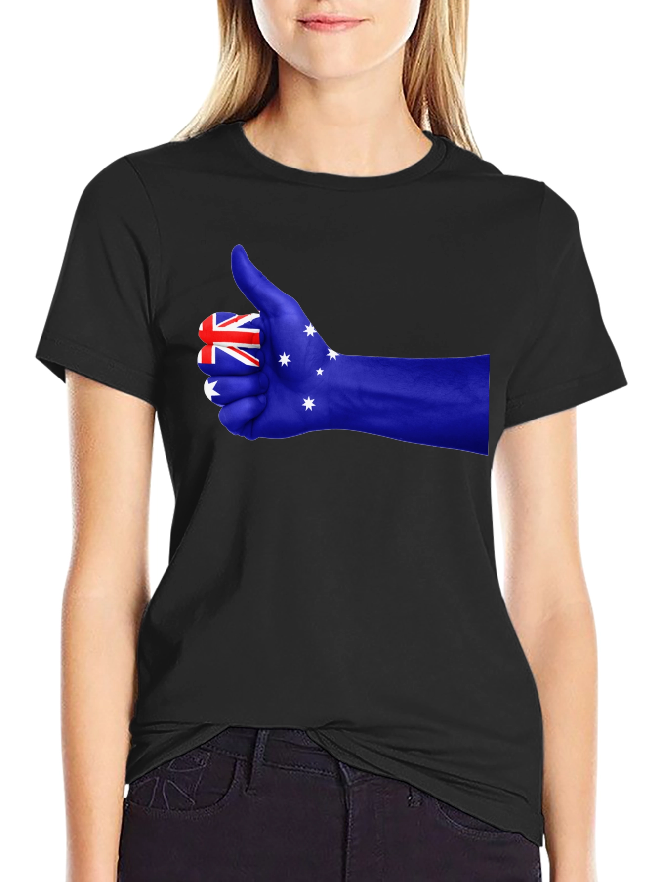 Australia Thumbs Up Black T-Shirt