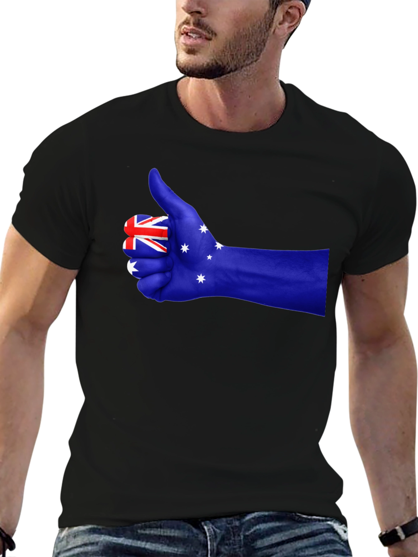 Australia Thumbs Up Black T-Shirt