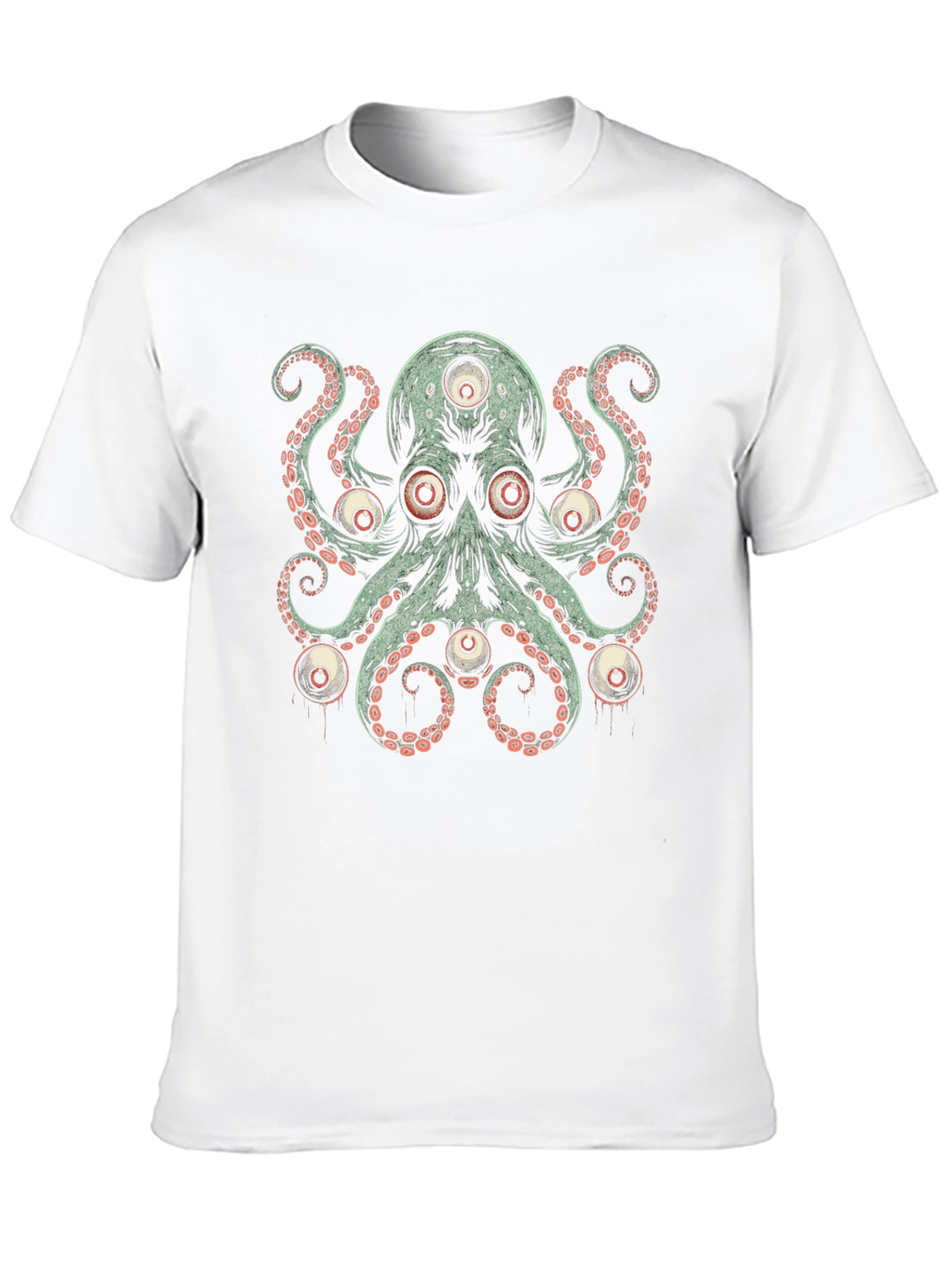 Eye-Catching Octopus Graphic Print Black T-Shirt