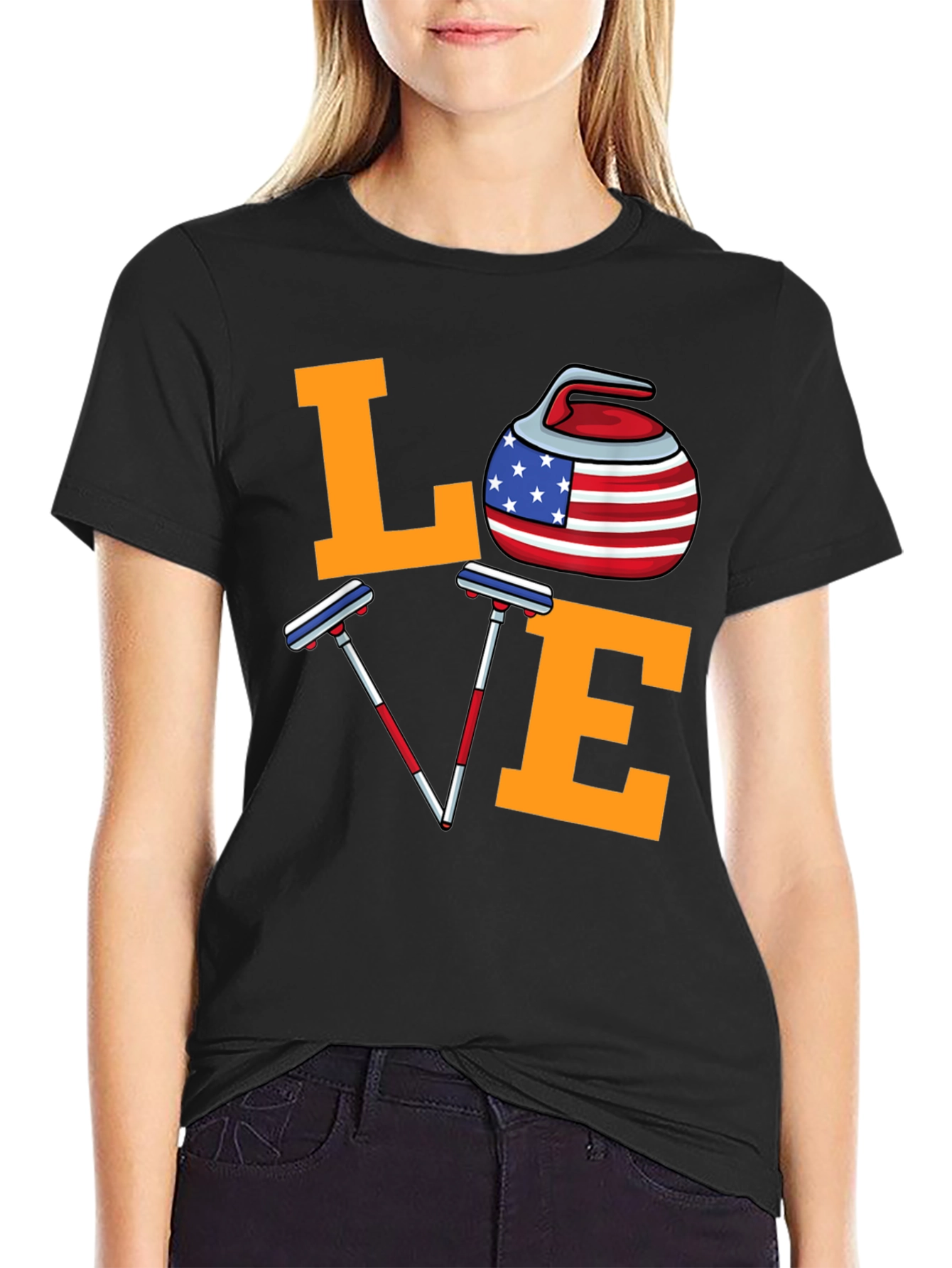 USA Curling Love T-Shirt