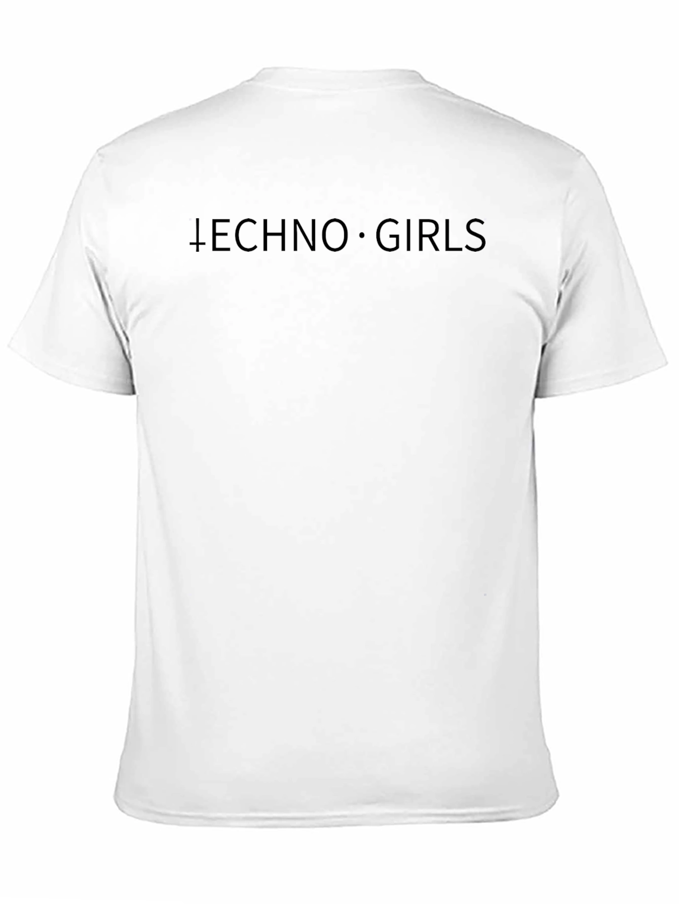 Techno Girls Graphic Tee - Black Cotton Casual