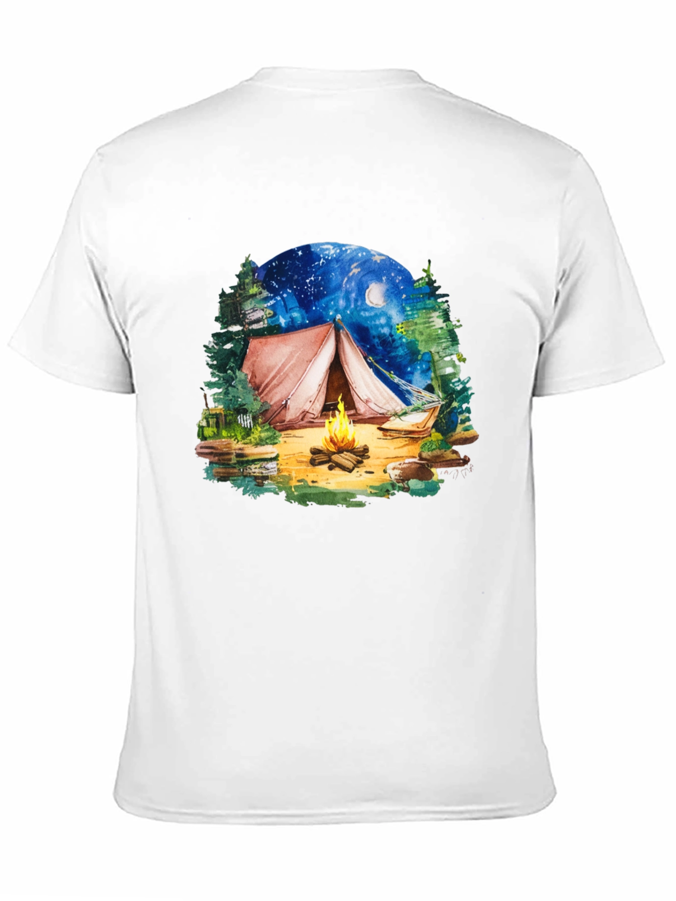 Camping Tent Bonfire Graphic Tee