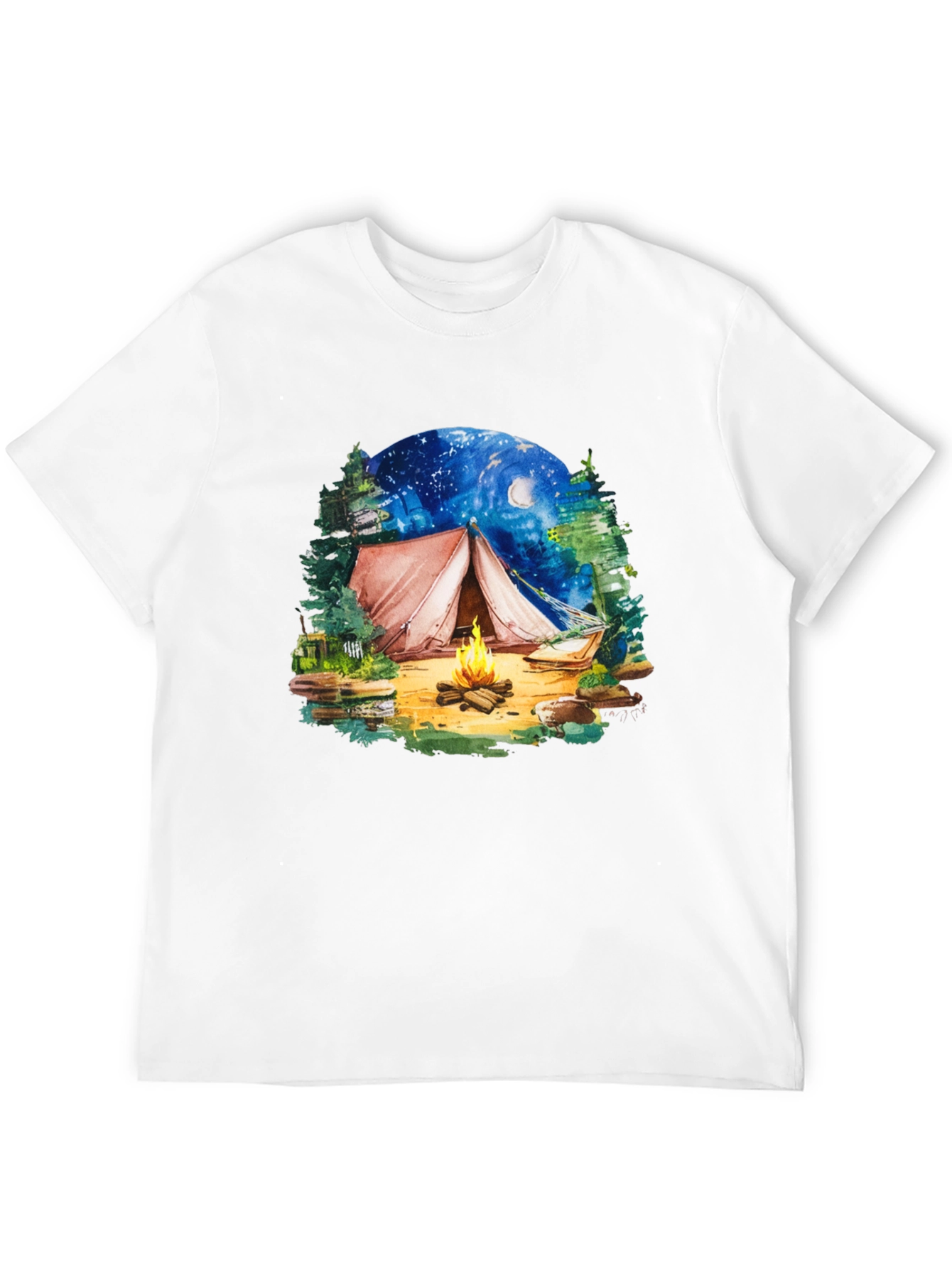 Camping Tent Bonfire Graphic Tee