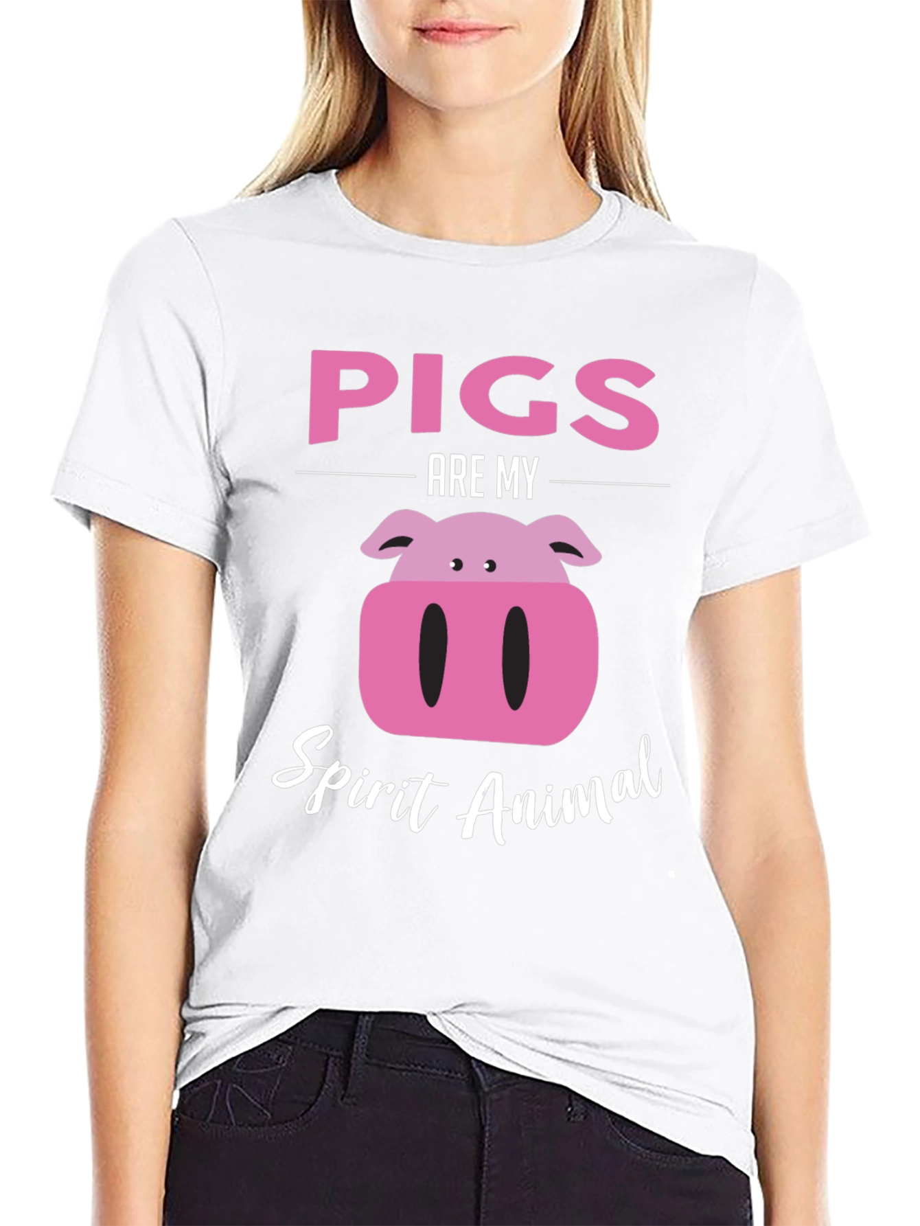 Pigs Are My Spirit Animal Black Graphic Tee
