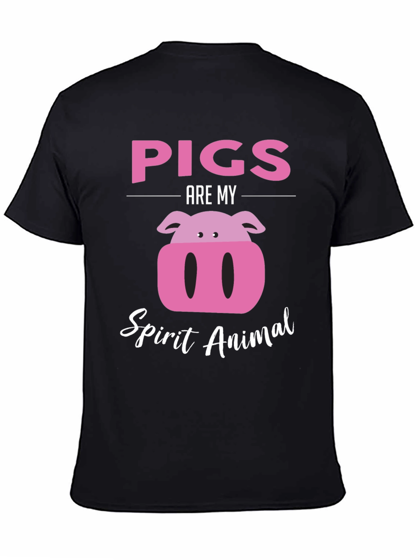Pigs Are My Spirit Animal Black Graphic Tee
