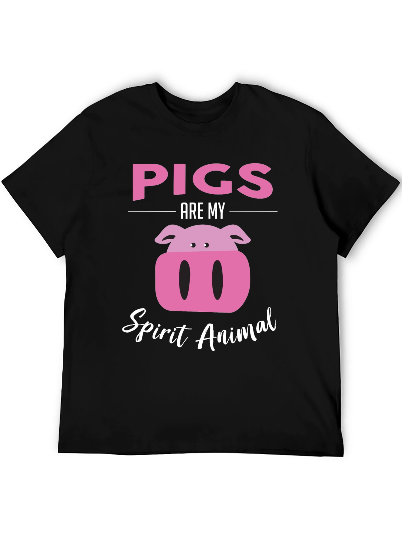 Pigs Are My Spirit Animal Black Graphic Tee