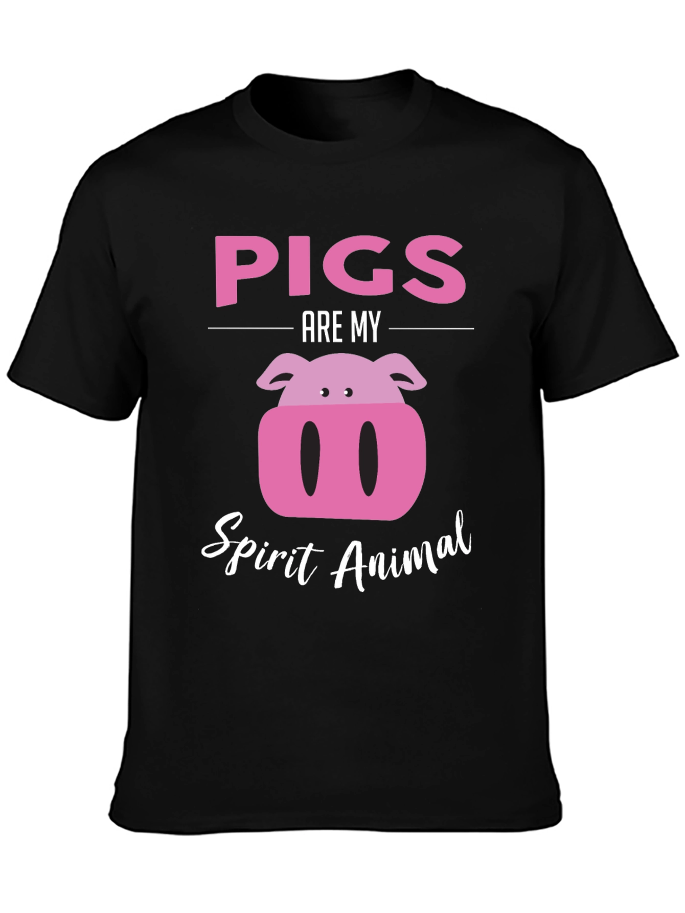 Pigs Are My Spirit Animal Black Graphic Tee