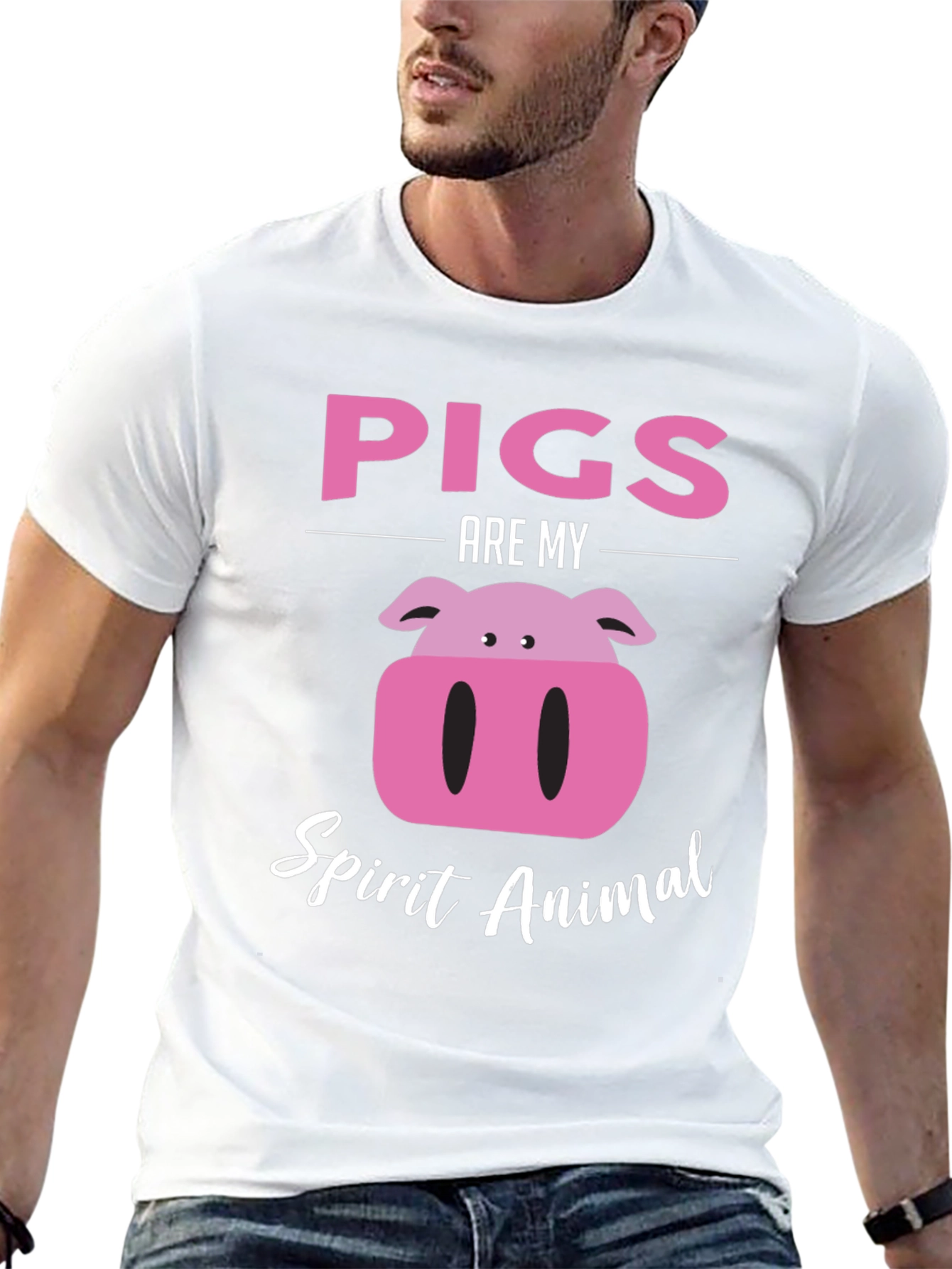 Pigs Are My Spirit Animal Black Graphic Tee