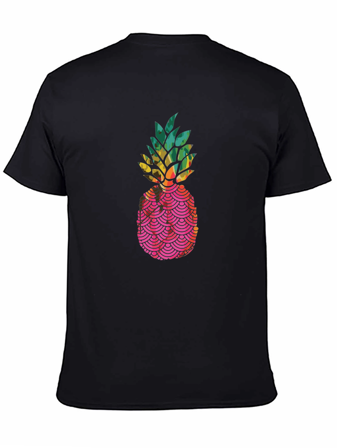 Tropical Pineapple Graphic Tee - Black Unisex T-Shirt