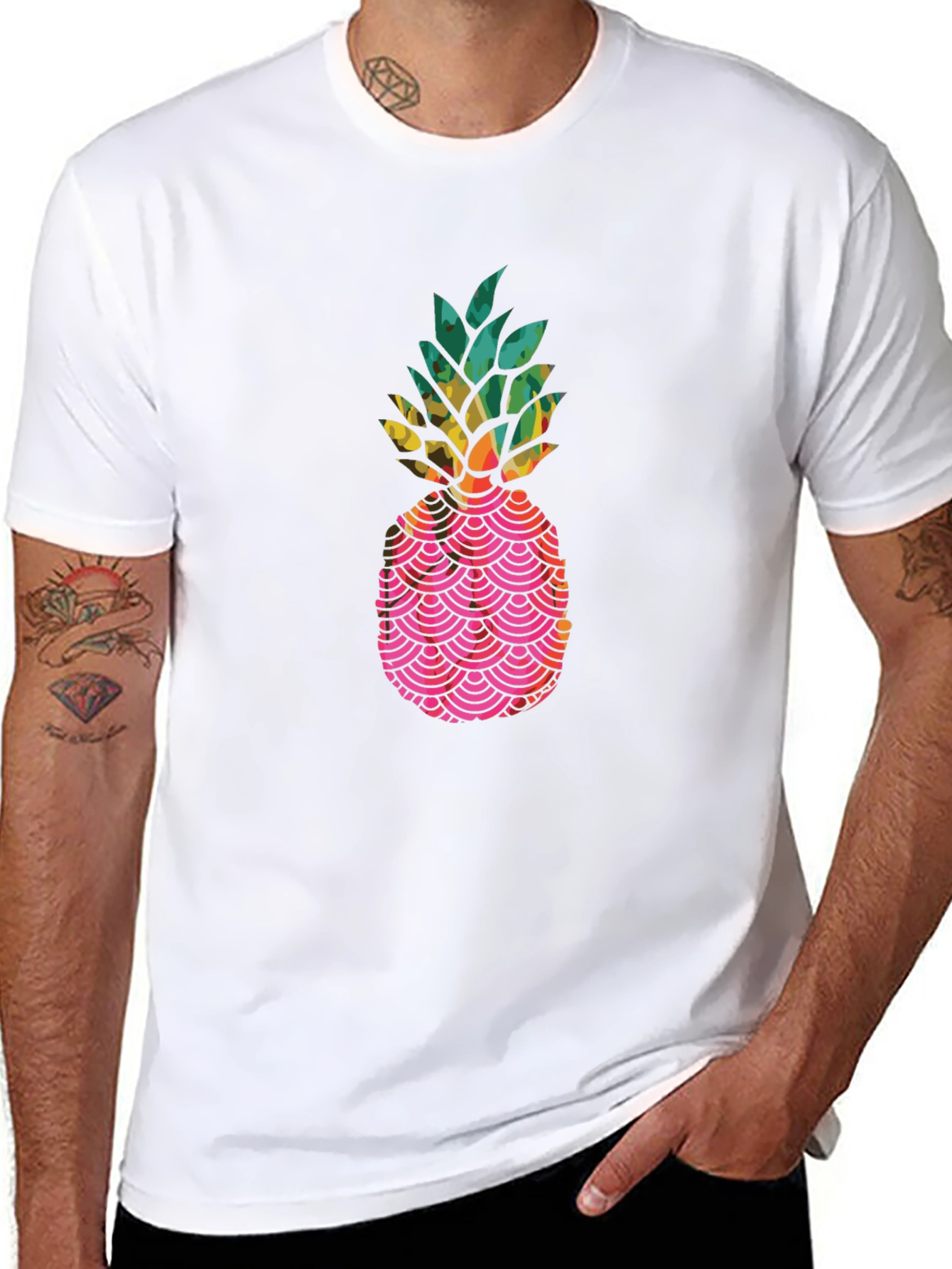 Tropical Pineapple Graphic Tee - Black Unisex T-Shirt