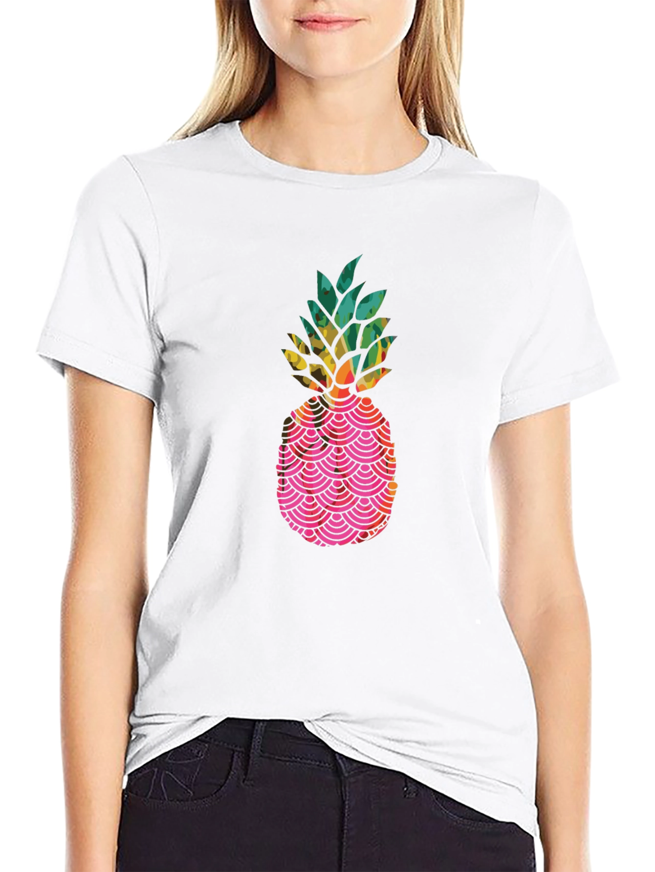 Tropical Pineapple Graphic Tee - Black Unisex T-Shirt