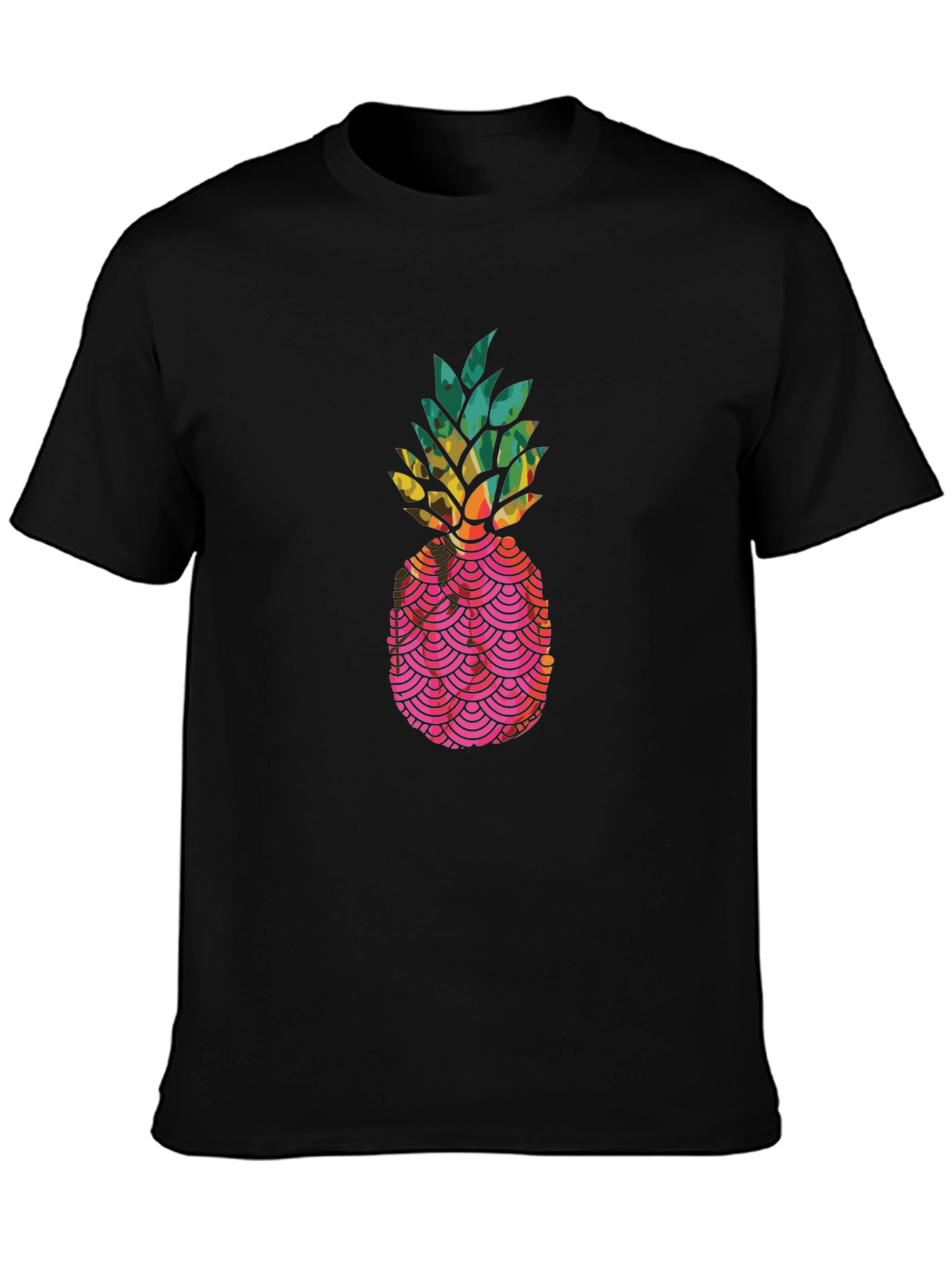 Tropical Pineapple Graphic Tee - Black Unisex T-Shirt