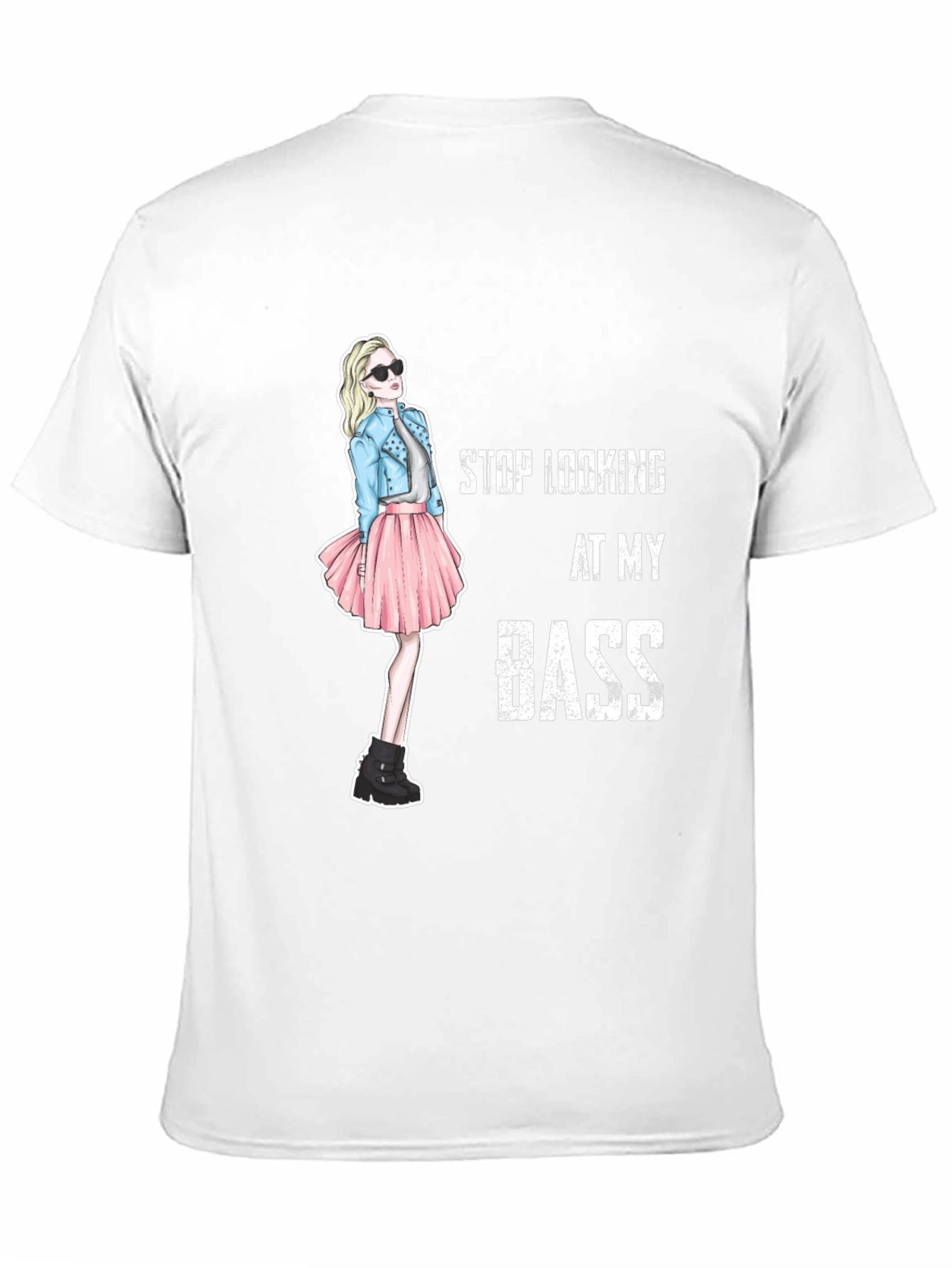 Stop Looking At My Bass Funny Graphic T-Shirt
