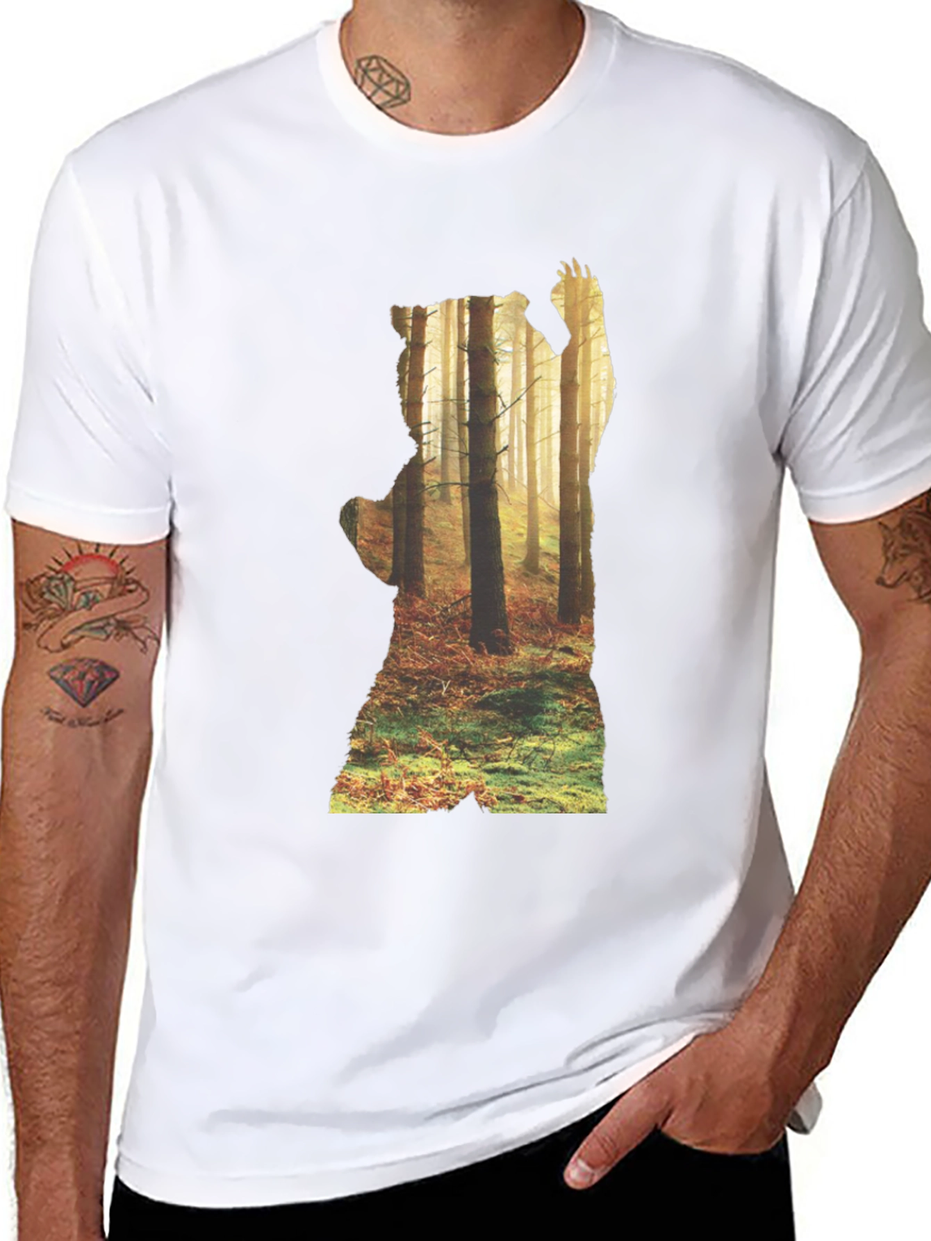 Nature Bear Silhouette Graphic Tee