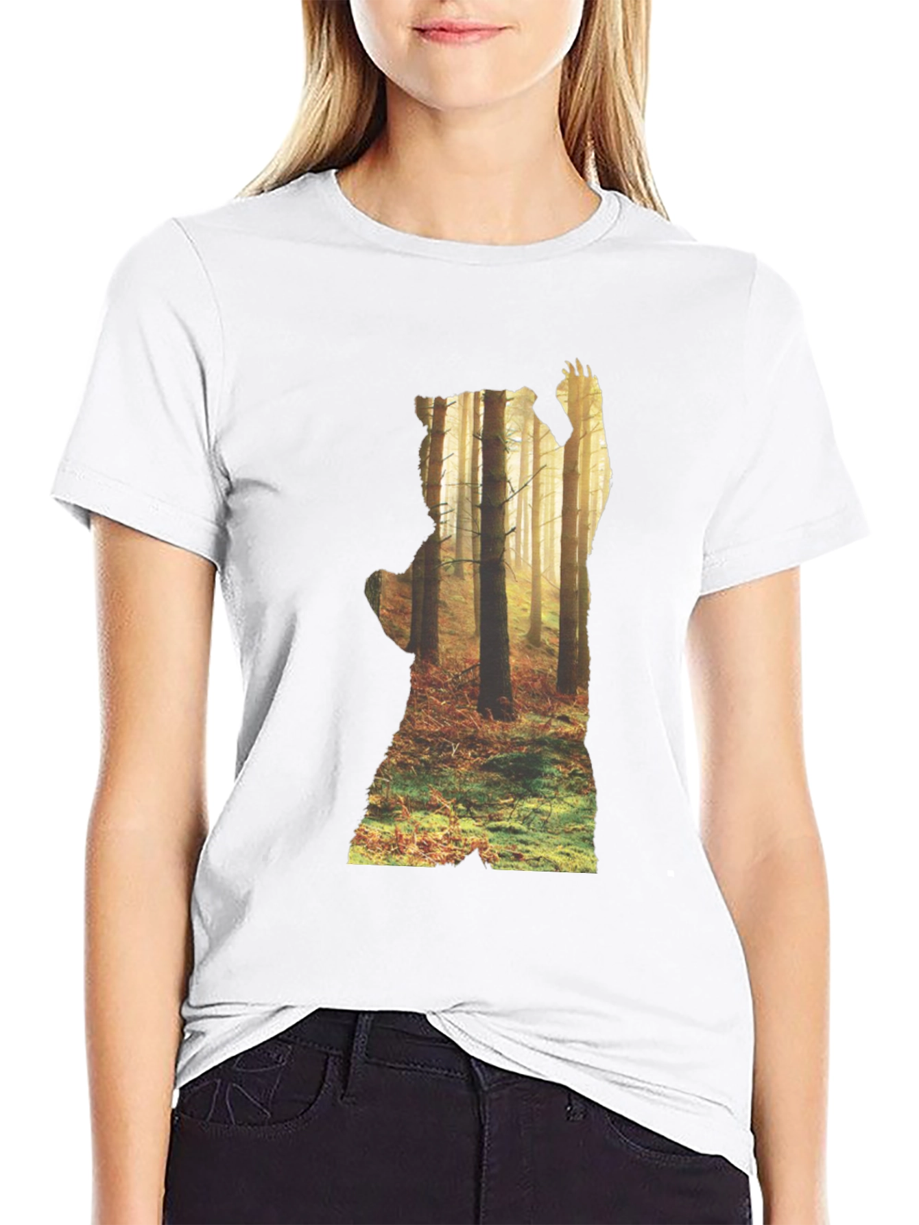 Nature Bear Silhouette Graphic Tee