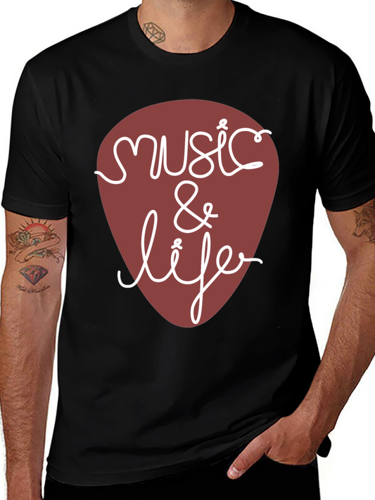 Music & Life Graphic T-Shirt - Soft Cotton Blend