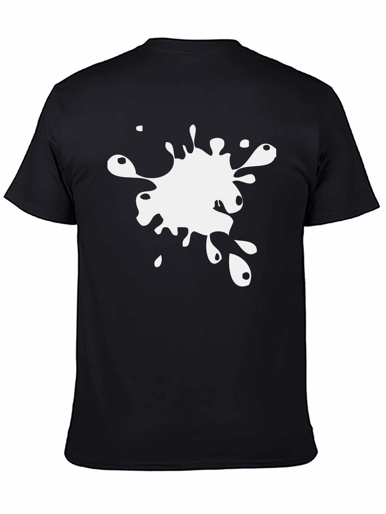 Black T-Shirt with White Splatter Design