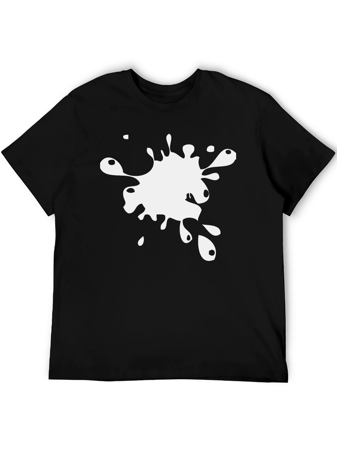 Black T-Shirt with White Splatter Design