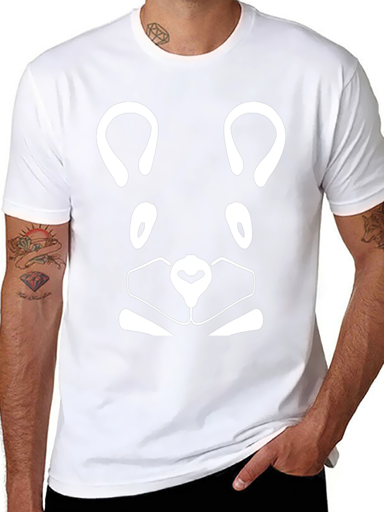 Bear Face Graphic Tee - Black