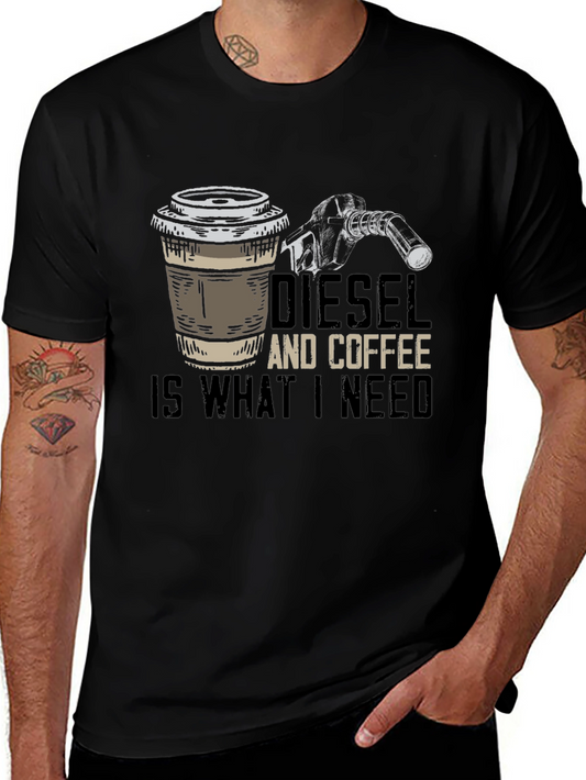 Diesel and Coffee Graphic T-Shirt