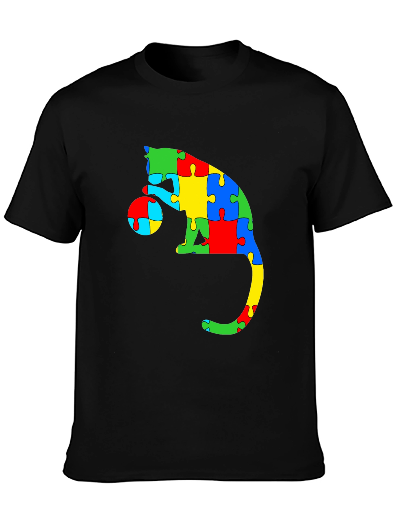 Autism Awareness Puzzle Cat T-Shirt