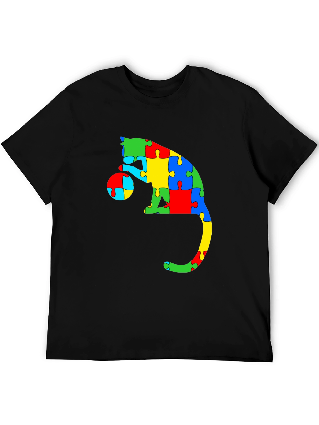 Autism Awareness Puzzle Cat T-Shirt