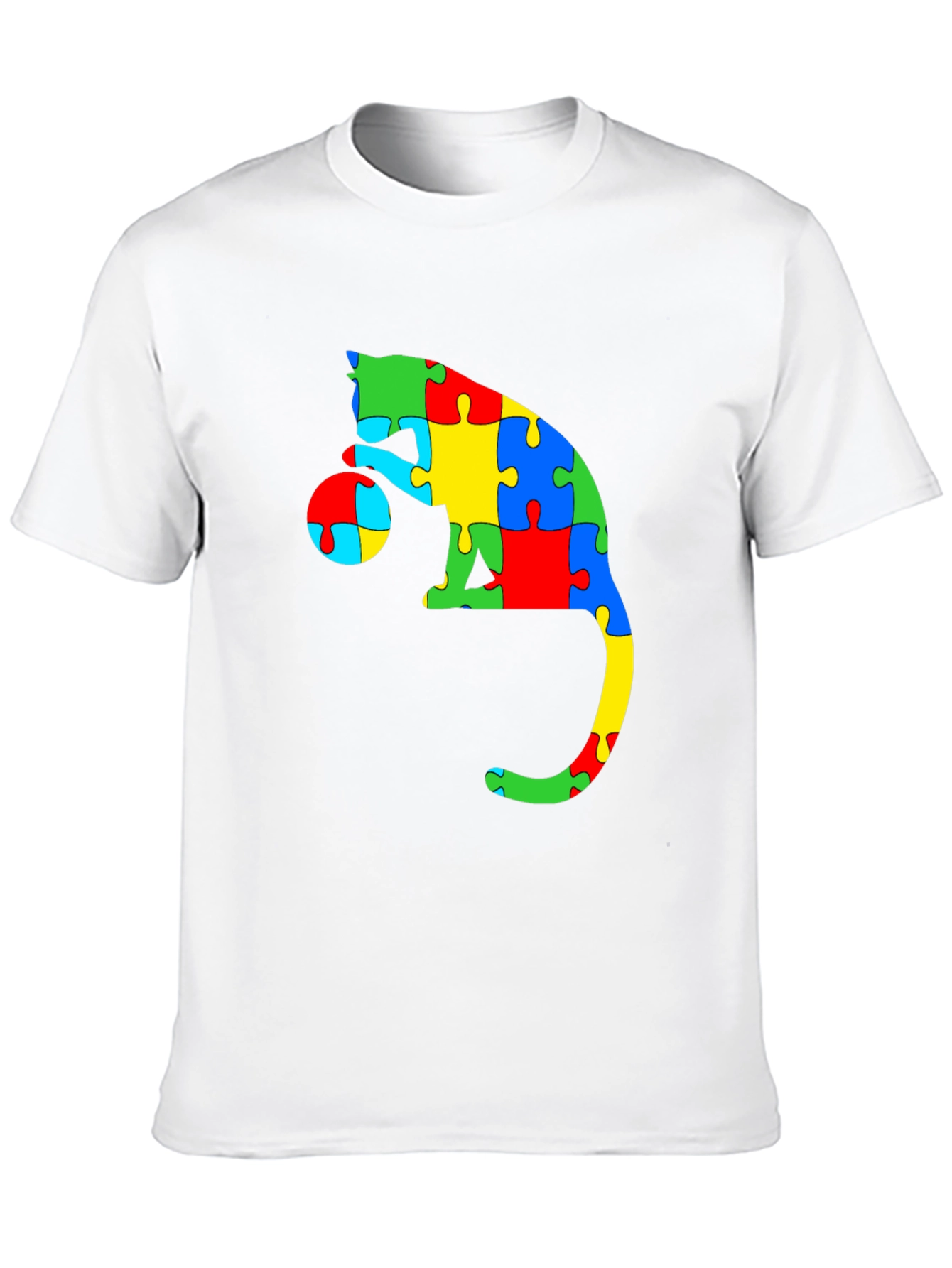 Autism Awareness Puzzle Cat T-Shirt