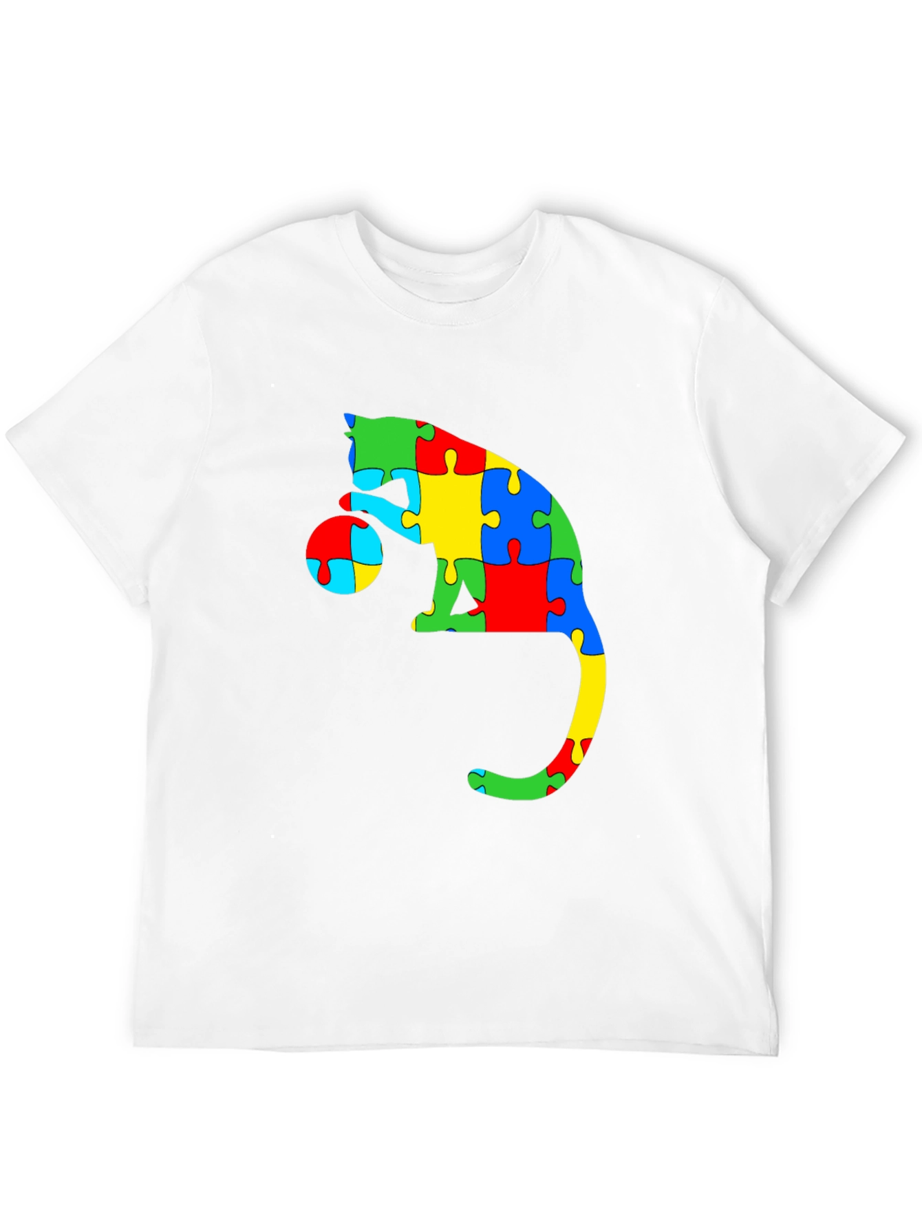 Autism Awareness Puzzle Cat T-Shirt