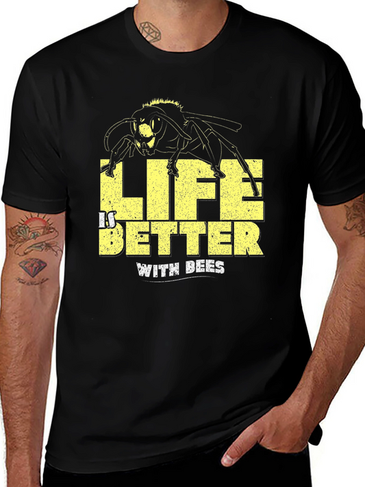 Life is Better with Bees Black T-Shirt