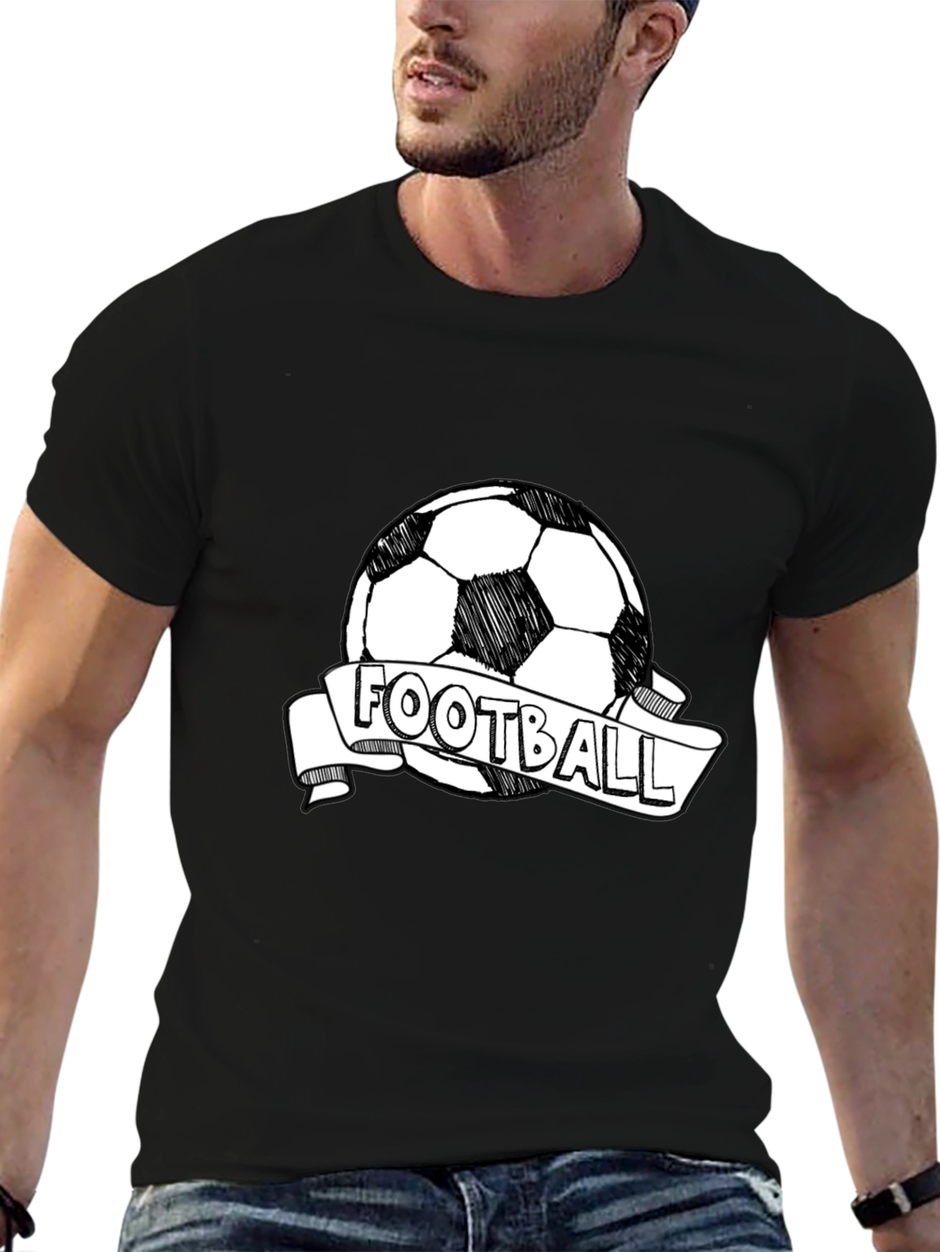 Black Football Graphic Tee - Stylish & Comfortable