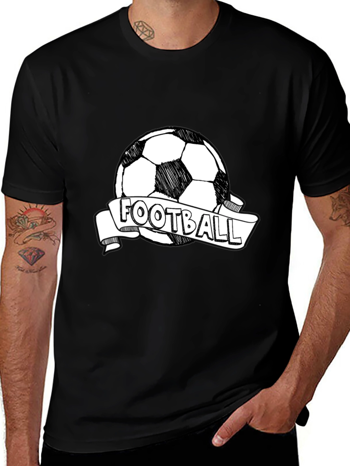 Black Football Graphic Tee - Stylish & Comfortable