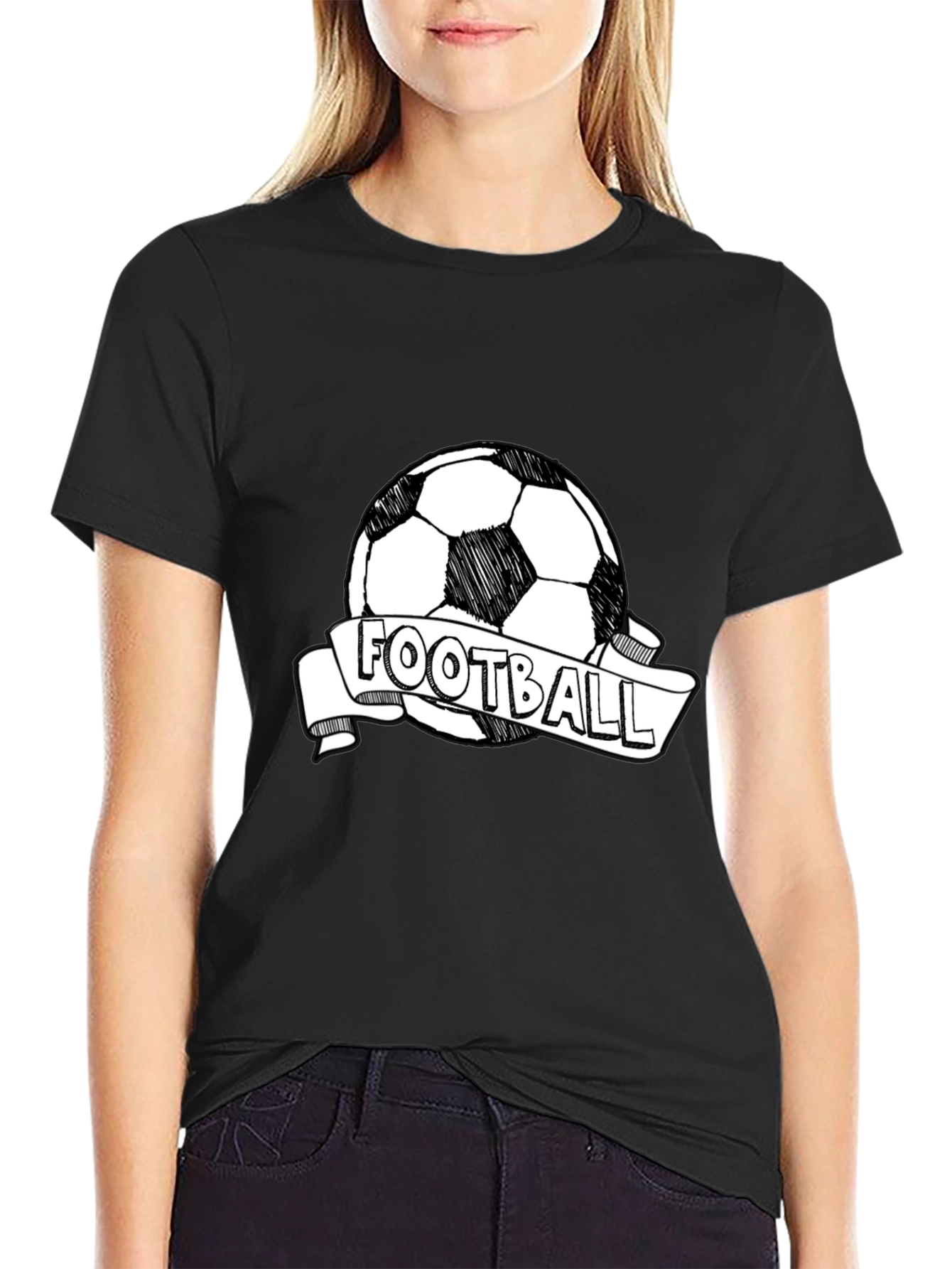 Black Football Graphic Tee - Stylish & Comfortable