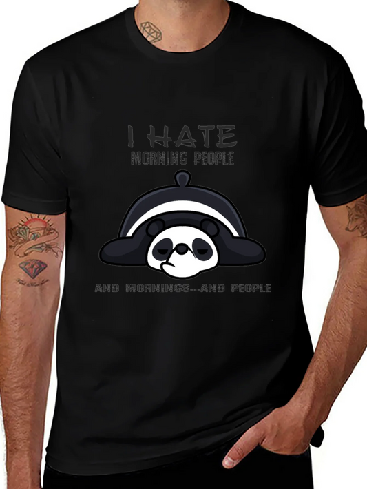 I Hate Morning People Panda Graphic Tee