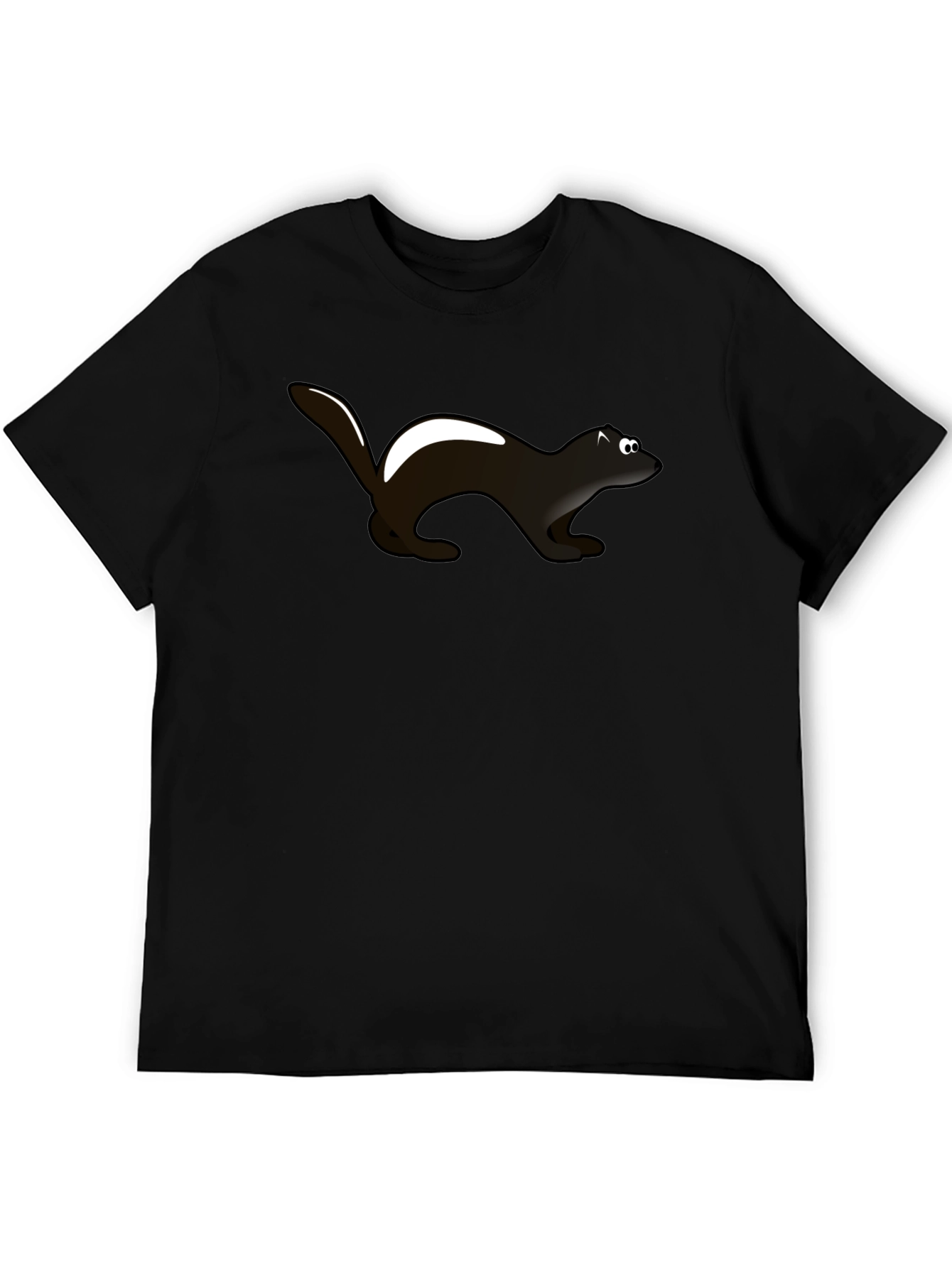 Skunk Graphic Tee - Black Cotton T-Shirt