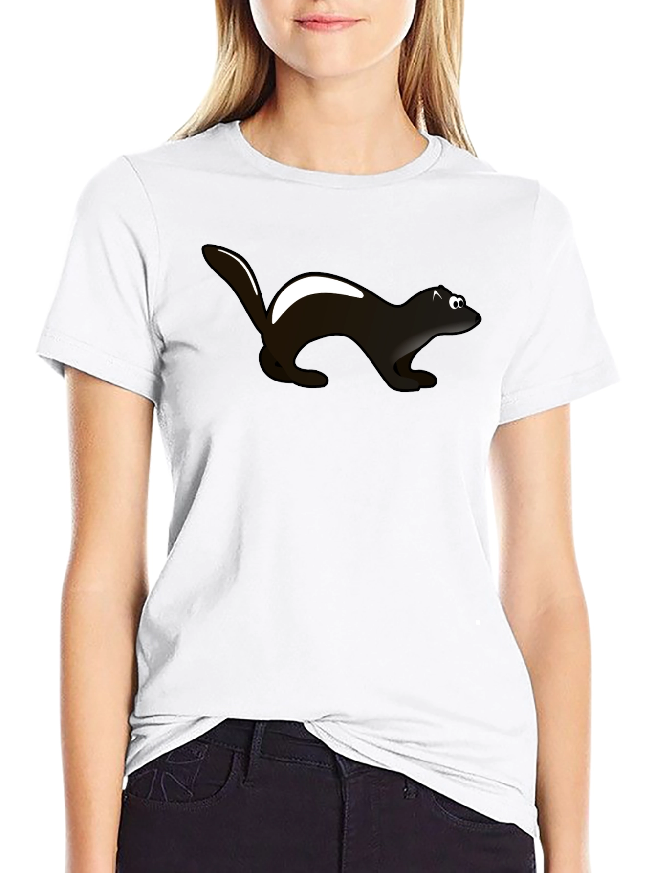 Skunk Graphic Tee - Black Cotton T-Shirt