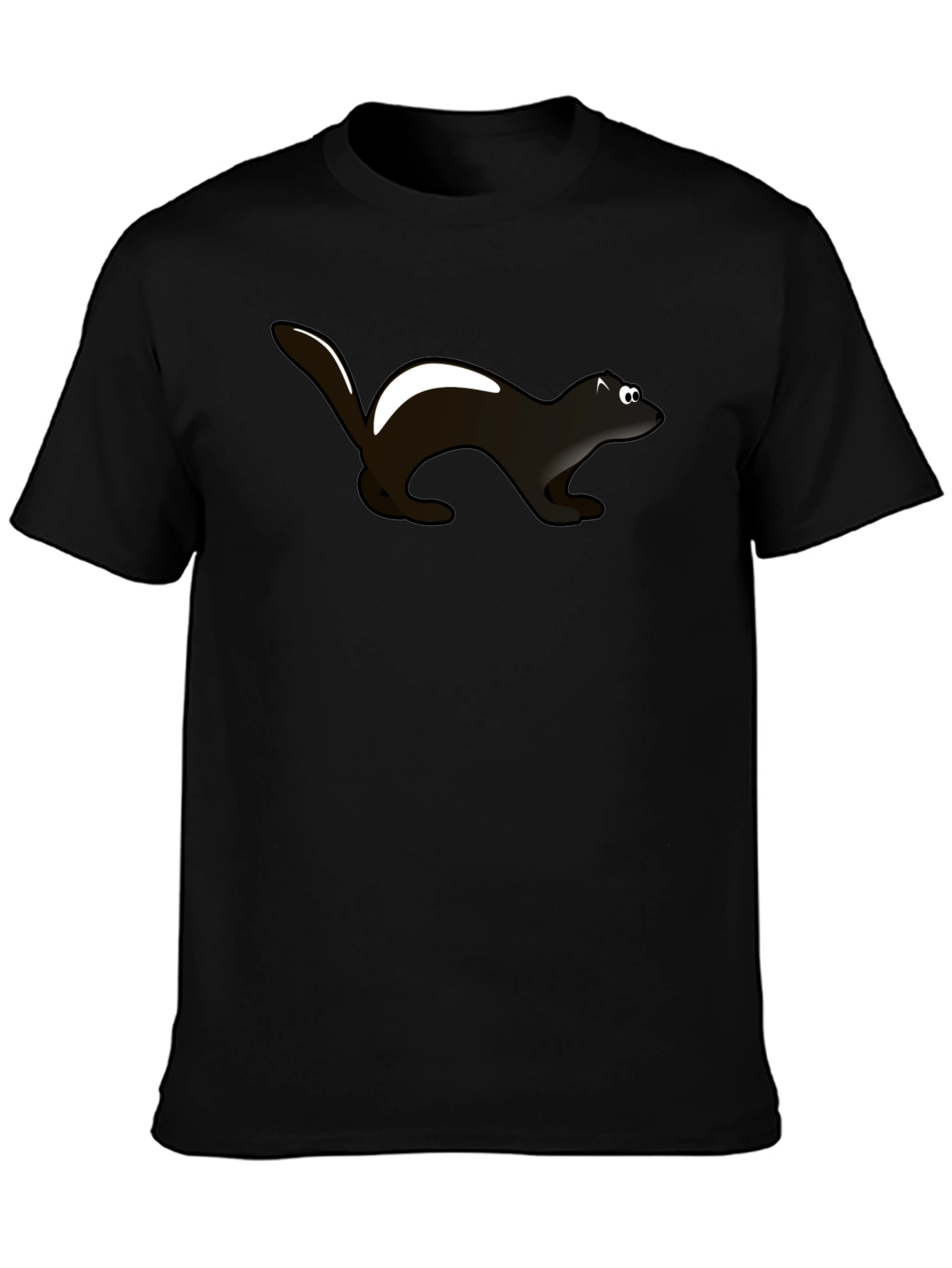 Skunk Graphic Tee - Black Cotton T-Shirt