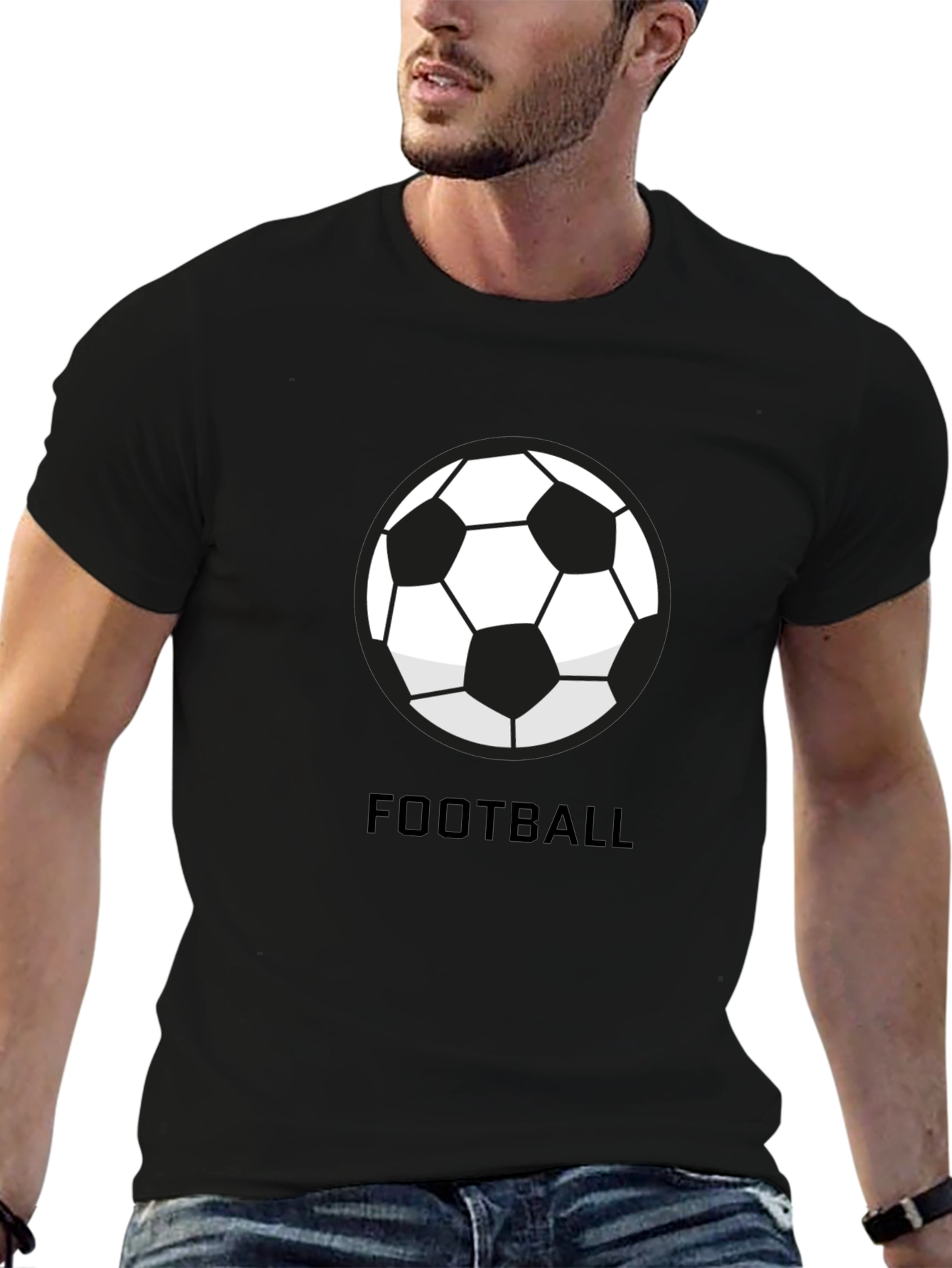 Football Graphic Black T-Shirt