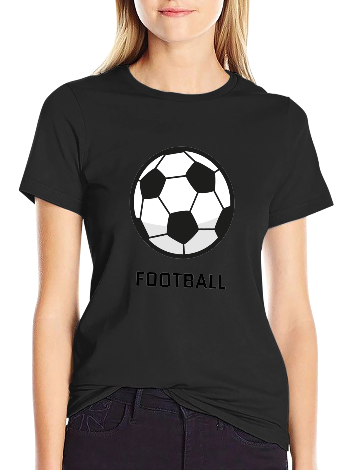 Football Graphic Black T-Shirt