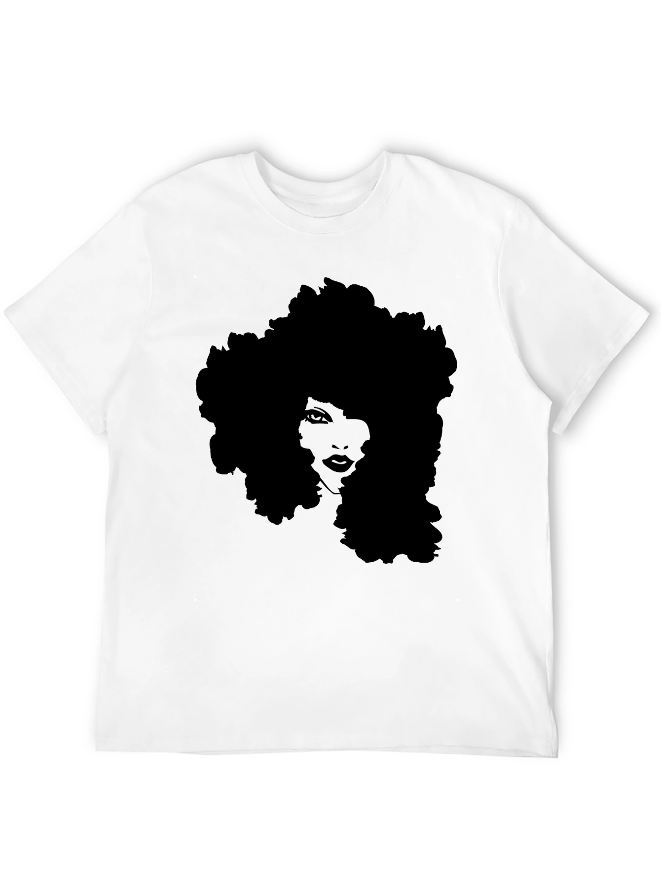 Afro Silhouette Tee - Stylish Black Graphic T-Shirt