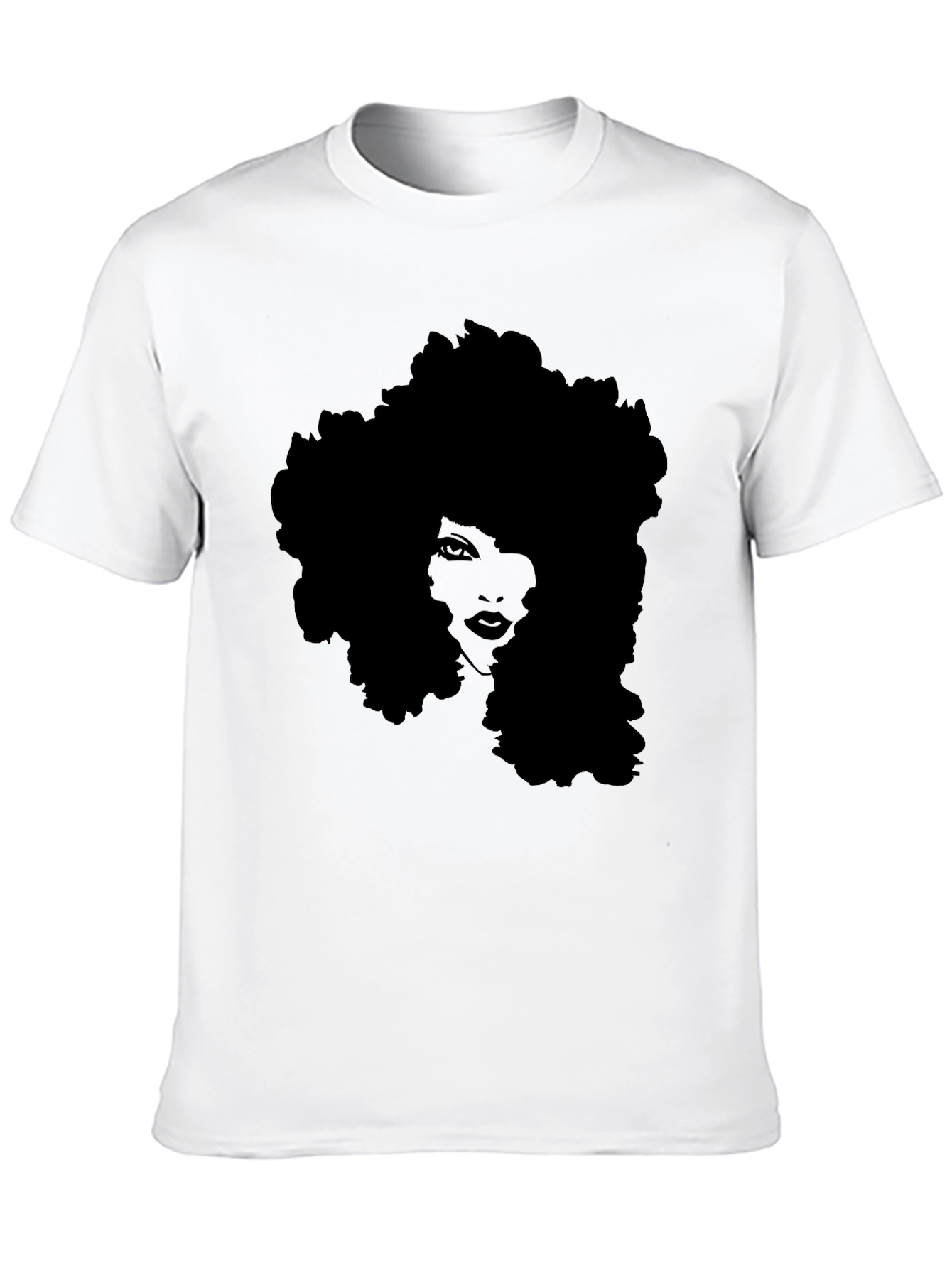 Afro Silhouette Tee - Stylish Black Graphic T-Shirt