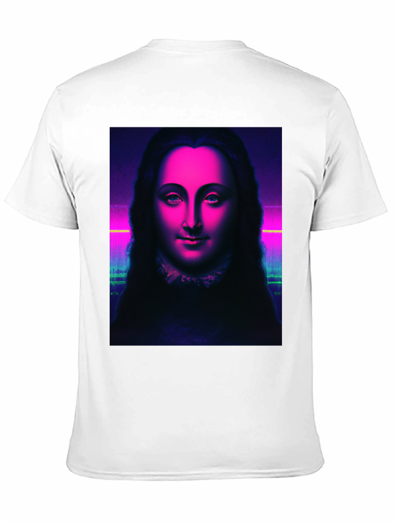 Neon Mona Lisa Graphic Tee - Stylish Unisex T-Shirt
