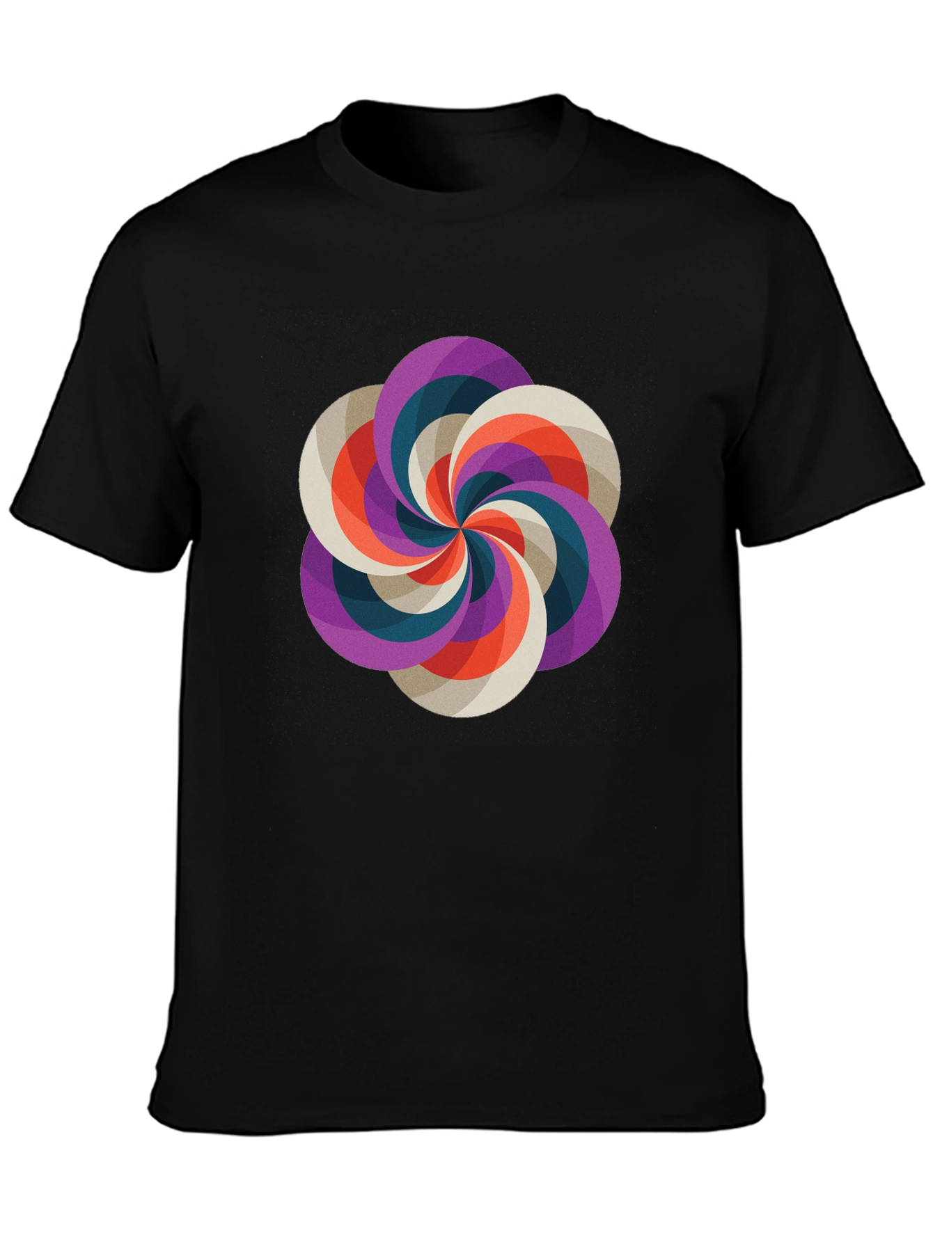 Geometric Swirl Graphic Tee - Modern Design