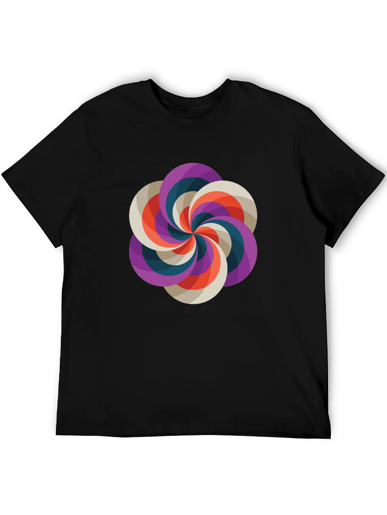 Geometric Swirl Graphic Tee - Modern Design
