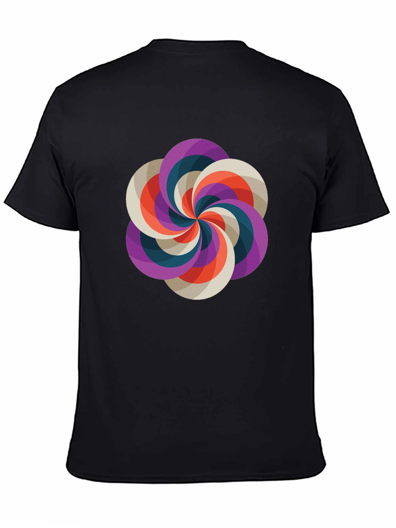 Geometric Swirl Graphic Tee - Modern Design