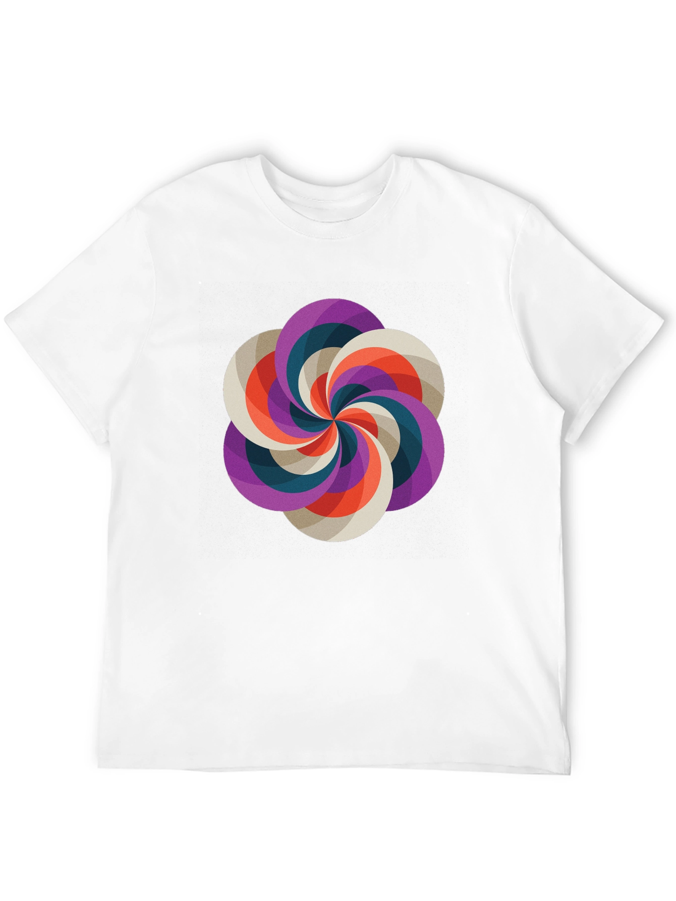 Geometric Swirl Graphic Tee - Modern Design