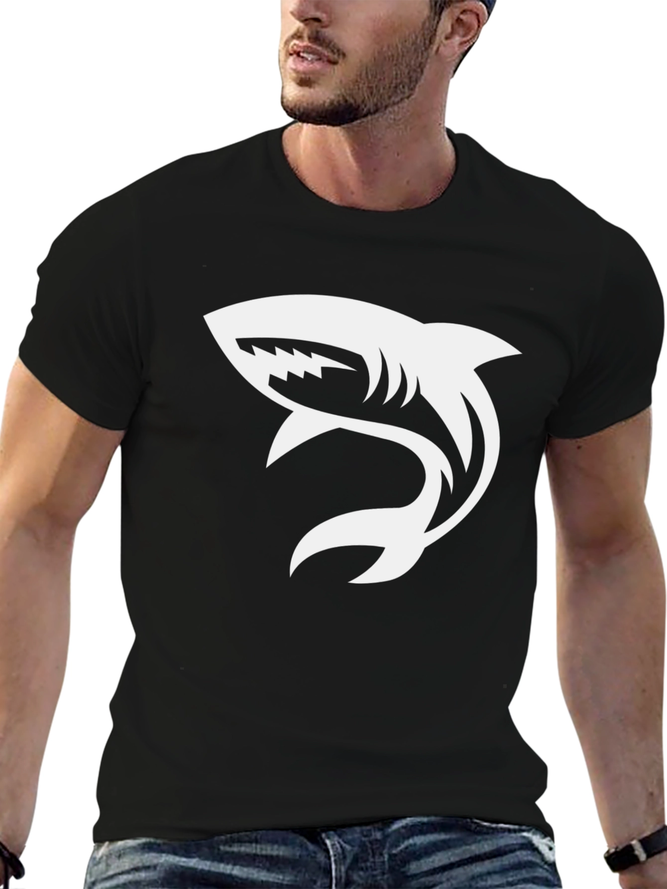 Shark Graphic T-Shirt - Stylish Black Tee