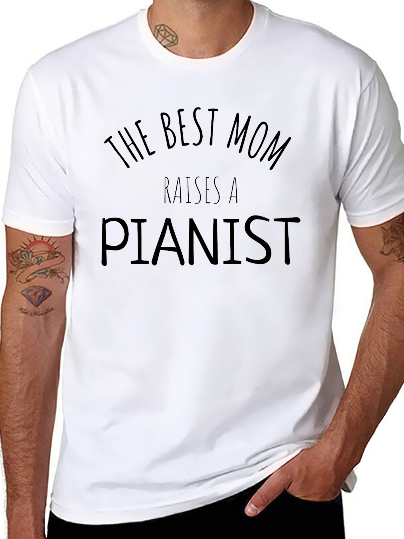 Best Mom Raises a Pianist Graphic T-Shirt